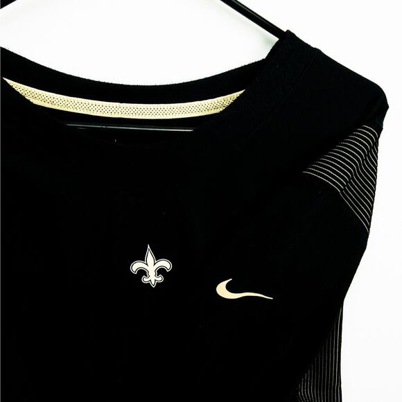New Orleans Saints Nike Dri-FIT Long Sleeve Shirt Men’s 2XL Black Athletic - Picture 4 of 12